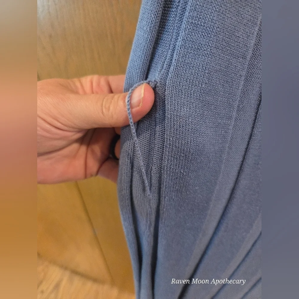 Blue Long Cardigan with Scarf - Picture 5 of 7